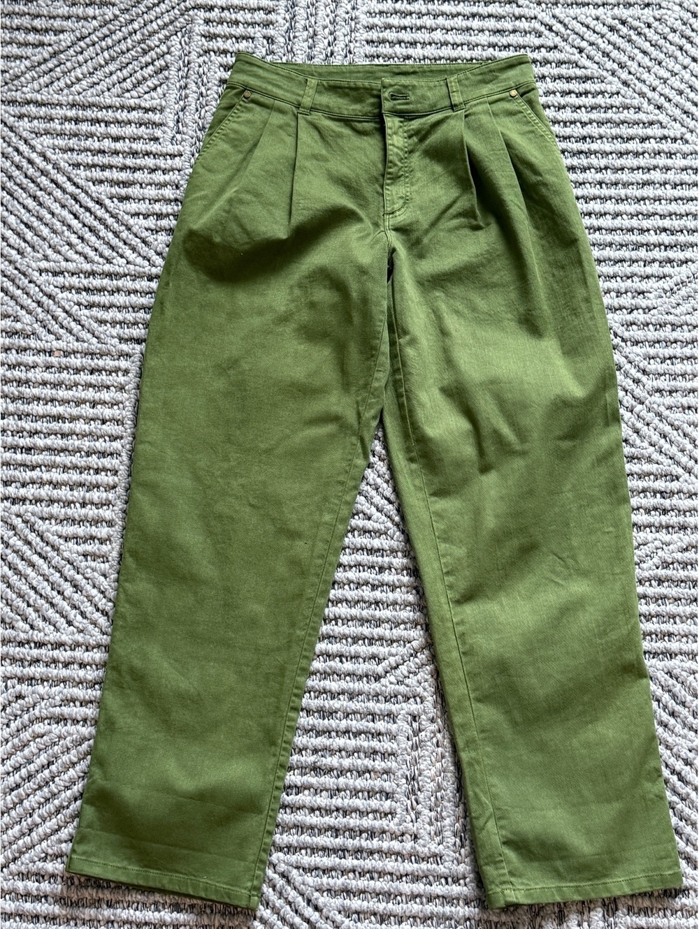 Michael Kors green wide-leg pleated trousers size 2